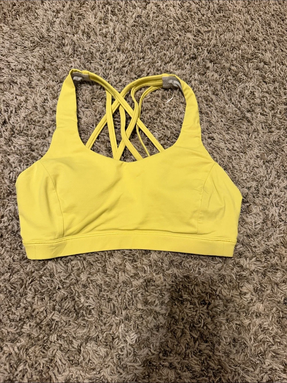 lululemon athletica Strappy Yellow Crisscross Sports Bra